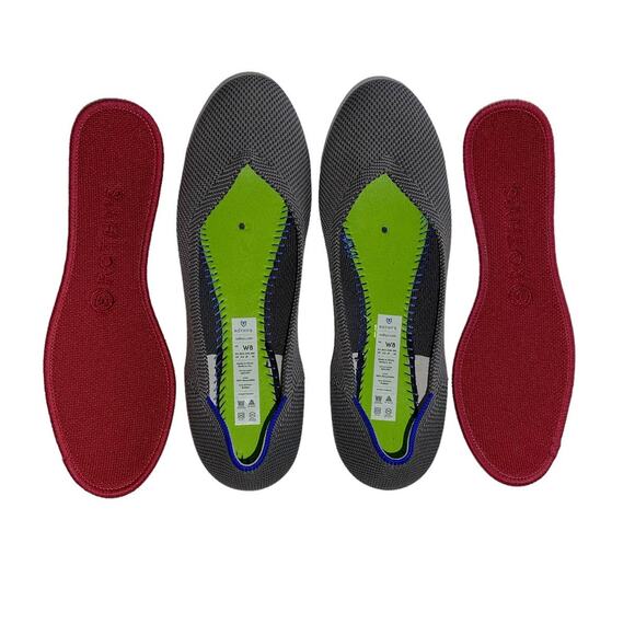 Rothys Birdseye Round Toe Charcoal Gray Pebble Flats Size 8W - Picture 8 of 10